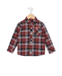 Chemise Grenat à Carreaux Garçon