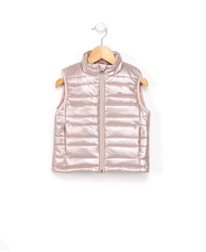 Doudoune Sans Manches Rosé Irisé Fille 3 Doudoune Sans Manches Rosé Irisé Fille