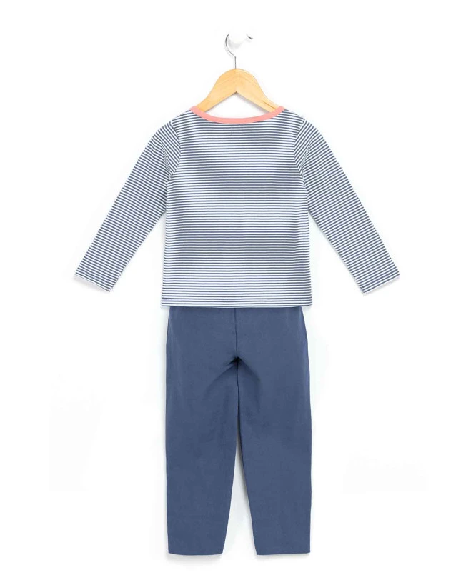 Pyjama Rayé Fille Pantalon + T-shirt Manches Longues 4 Pyjama Rayé Fille Pantalon + T-shirt Manches Longues – Image 2