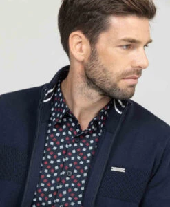 Gilet Zippé Bleu Marine Homme -Terre De Marins prod 5191 cardigan tricot indigo itaro 666x812 fc7ea0111e0b