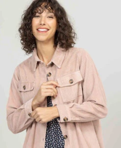 Veste En Velours Côtelée Rose Femme
