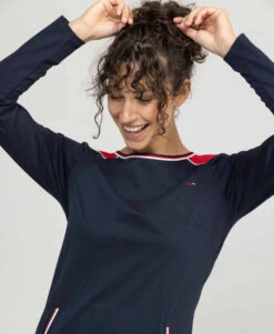 Robe Manches Longues Bleu Marine Femme -Terre De Marins prod 5262 robe ml indigo cirra 666x812 fc7ea0111e0b