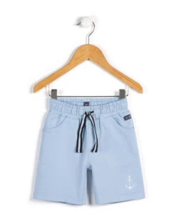 Bermuda En Molleton Bleu Ciel Garçon