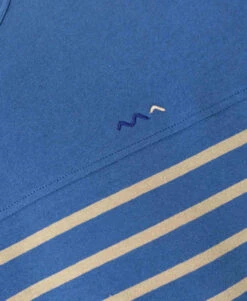 Marinière Manches Courtes Homme Bleu/beige -Terre De Marins prod 5731 mariniere mc fond bleu raye sable gaspar 666x812 fc7ea0111e0b