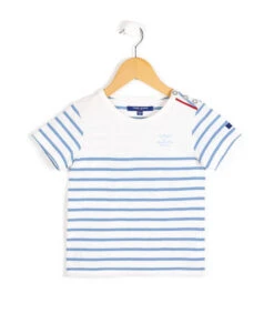 MARINIERE MC FOND NATUREL RAYE BLEU CIEL AQOI