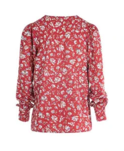 Chemise Rouge Imprimé Floral Femme -Terre De Marins prod 585 chemise chemisier ml imprime rouge flana 666x812 fc7ea0111e0b