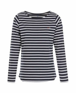 MARINIERE ML FOND INDIGO RAYE BLANC PACAGE