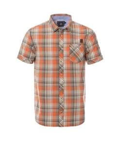 Chemise à Carreaux Homme Orange