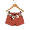 Short Fille Terracotta Avec Ceinture à Nouer