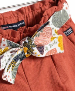 Short Fille Terracotta Avec Ceinture à Nouer -Terre De Marins prod 6096 short orange terracotta blanchi condor 666x812 fc7ea0111e0b