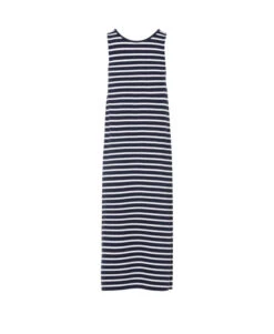 Robe Longue Rayée Sans Manches Femme -Terre De Marins prod 6483 robe ssm fond bleu raye blanc pilda 666x812 fc7ea0111e0b