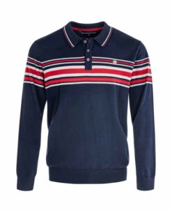 Pull Bleu Marine Homme Rayures Placées