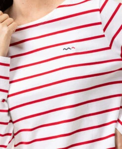Marinière Manches Longues Femme Fond Blanc Rayé Rouge 9 Marinière Manches Longues Femme Fond Blanc Rayé Rouge -Terre De Marins prod 6584 mariniere ml fond blanc raye rouge pacage 666x812 fc7ea0111e0b