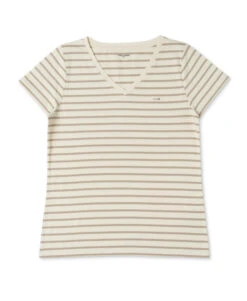 Marinière éco Conçue Femme Manches Courtes Grège/sable