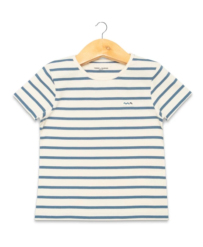 MARINIERE MC FD GREGE RAYE BLEU CIEL ECOFIK 3 MARINIERE MC FD GREGE RAYE BLEU CIEL ECOFIK