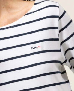 Marinière Femme Fond Blanc Rayé Bleu Marine 9 Marinière Femme Fond Blanc Rayé Bleu Marine -Terre De Marins prod 6661 mariniere ml fond blanc raye indigo pacage 666x812 fc7ea0111e0b