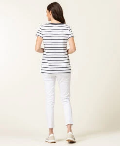 Marinière Manches Courtes Femme Fond Blanc Rayé Bleu Marine 11 Marinière Manches Courtes Femme Fond Blanc Rayé Bleu Marine -Terre De Marins prod 6682 mariniere mc fond blanc raye indigo palava 666x812 fc7ea0111e0b