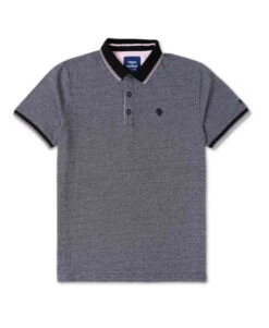 Polo Noir Micro Jacquard Homme 7 Polo Noir Micro Jacquard Homme -Terre De Marins prod 6736 polo mc noir cidaro 666x812 fc7ea0111e0b