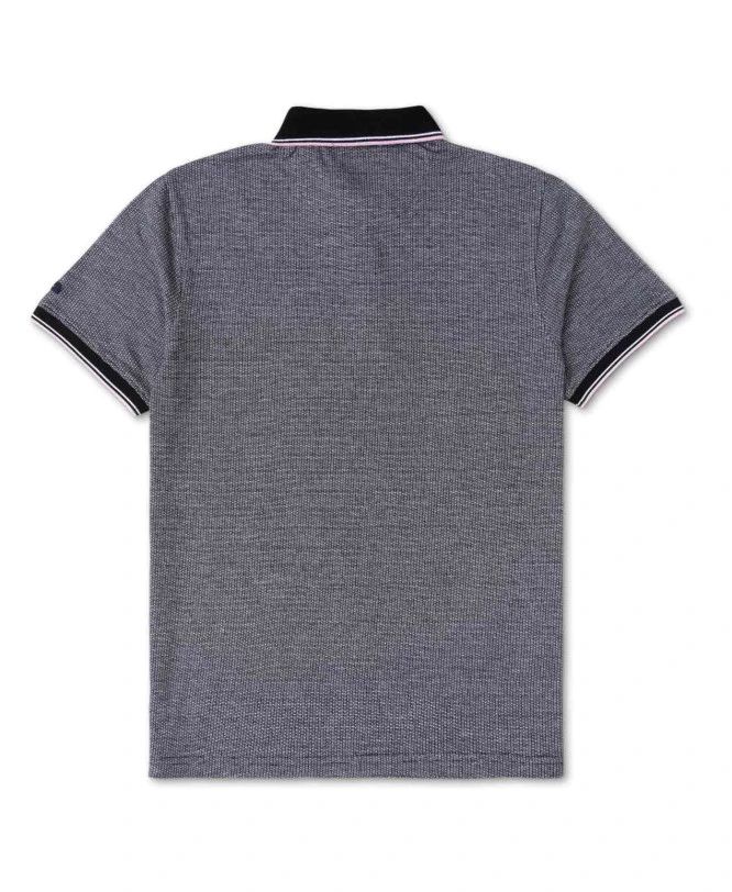 Polo Noir Micro Jacquard Homme 5 Polo Noir Micro Jacquard Homme – Image 3