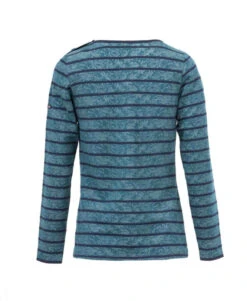 T-shirt Rayé Manches Longues Femme Fond émeraude -Terre De Marins prod 674 tee shirt ml fond emeraude raye bleu heme 666x812 fc7ea0111e0b