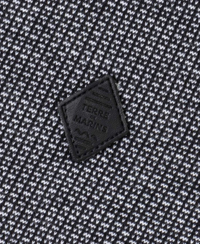 Polo Noir Micro Jacquard Homme 6 Polo Noir Micro Jacquard Homme – Image 4