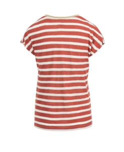 T-shirt Rayé Col V Rouge Femme -Terre De Marins prod 6762 tee shirt mc ry naturel rouge brique fonce abe 666x812 fc7ea0111e0b