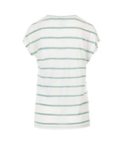 TEE SHIRT MC RAYE BLANC OPTIQUE/ VERT PALE ABE -Terre De Marins prod 6765 tee shirt mc raye blanc optique vert pale abe 666x812 fc7ea0111e0b