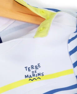 T-shirt De Bain Marinière Garçon -Terre De Marins prod 6851 maillot de bain fond blanc raye bleu ybato 666x812 fc7ea0111e0b