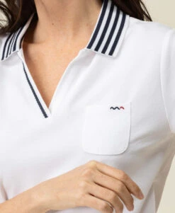 Polo Manches Courtes Blanc Femme -Terre De Marins prod 6858 polo mc blanc optique colay 666x812 fc7ea0111e0b
