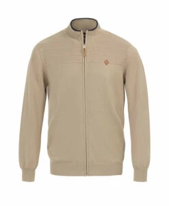Gilet Homme Beige Avec Effets Reliefés