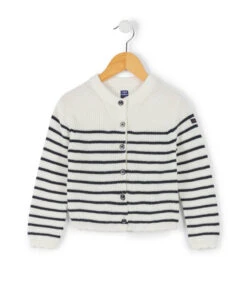 Gilet Rayé Blanc Et Bleu Marine Fille -Terre De Marins prod 6968 cardigan tricot fond naturel raye indigo iseo 666x812 fc7ea0111e0b