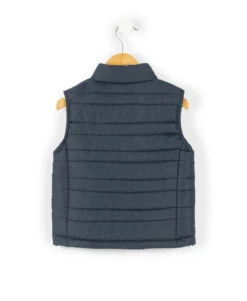 Doudoune Marine Sans Manches Garçon Zip Jaune -Terre De Marins prod 7114 doudoune indigo doublure jaune aginie 666x812 fc7ea0111e0b