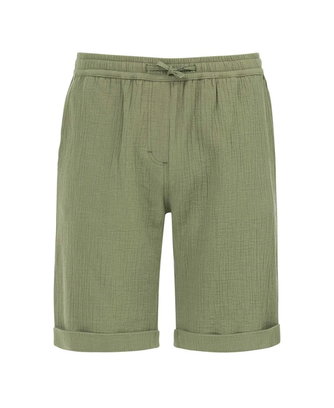 Bermuda Gaze De Coton Vert Olive Homme 5 Bermuda Gaze De Coton Vert Olive Homme – Image 3