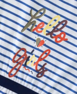 Robe Rayée Manches Courtes Revers Fille -Terre De Marins prod 7250 robe mc fond blanc raye indigo pasca 666x812 fc7ea0111e0b