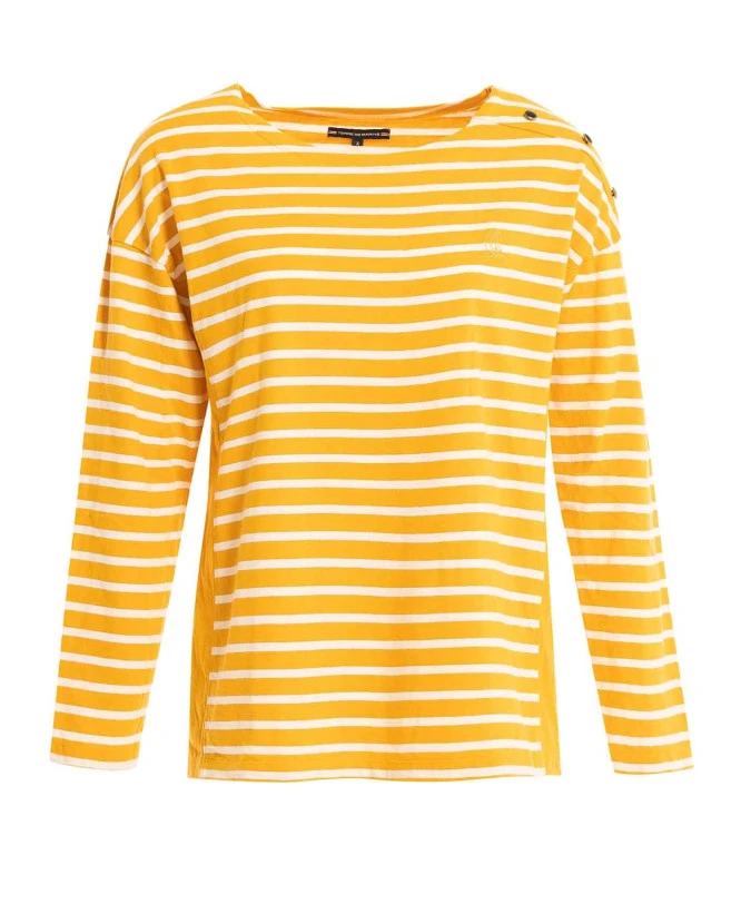 T-shirt Manches Longues Rayé Jaune Femme 3 T-shirt Manches Longues Rayé Jaune Femme
