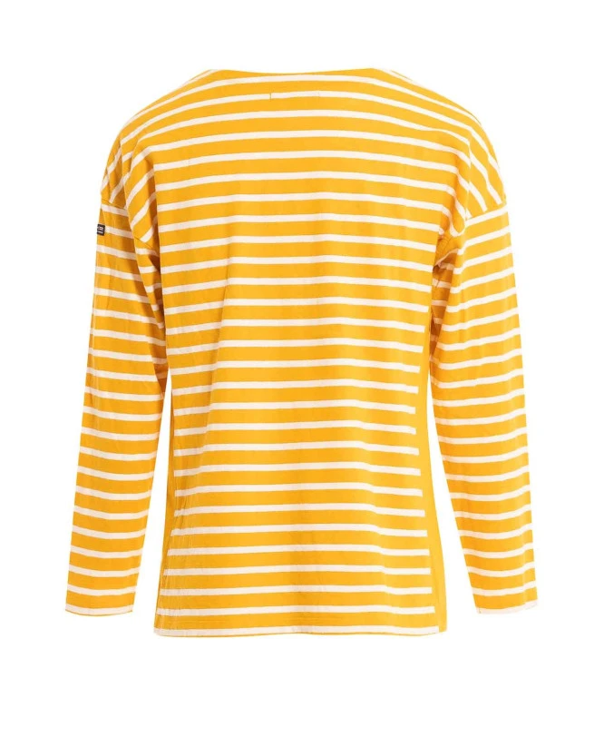 T-shirt Manches Longues Rayé Jaune Femme 4 T-shirt Manches Longues Rayé Jaune Femme – Image 2