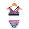 Maillot De Bain 2 Pièces Fille Rayé Bicolore