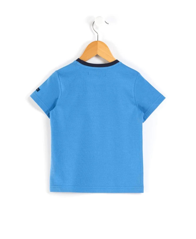 T-shirt Garçon Col Rond Bleu Azur 4 T-shirt Garçon Col Rond Bleu Azur – Image 2