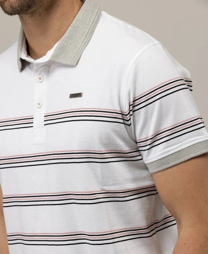 Polo Rayé Blanc Homme 3 Polo Rayé Blanc Homme
