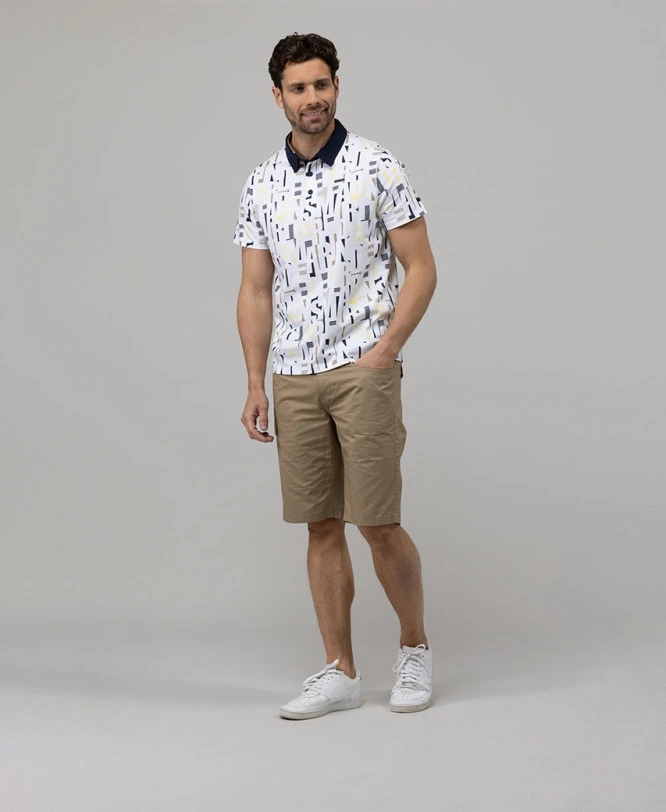 Polo Blanc Imprimé Graphique Homme 3 Polo Blanc Imprimé Graphique Homme