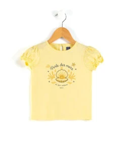 T-shirt Jaune Avec Imprimé Fille