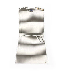 Robe Marinière été Kaki Femme -Terre De Marins prod 7901 robe mc fond grege raye kaki ronron 666x812 fc7ea0111e0b