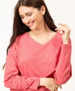 T-shirt Rose Manches Longues Col V Femme 9 T-shirt Rose Manches Longues Col V Femme -Terre De Marins prod 7956 tee shirt ml bois de rose triol 666x812 fc7ea0111e0b