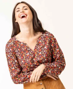 Blouse Imprimé Rose Femme -Terre De Marins prod 7971 blouse ml imprime rose carox 666x812 fc7ea0111e0b