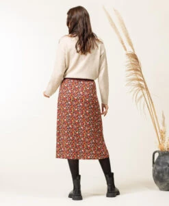 Jupe Mi-longue Imprimé Rose Femme -Terre De Marins prod 7982 jupe mi longue imprime rose jasa 666x812 fc7ea0111e0b