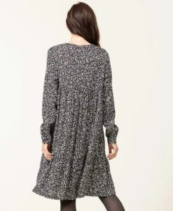 Robe En Viscose Imprimé Noir Femme 7 Robe En Viscose Imprimé Noir Femme -Terre De Marins prod 8006 robe ml imprime noir rully 666x812 fc7ea0111e0b