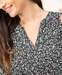 Robe En Viscose Imprimé Noir Femme 8 Robe En Viscose Imprimé Noir Femme -Terre De Marins prod 8007 robe ml imprime noir rully 666x812 fc7ea0111e0b