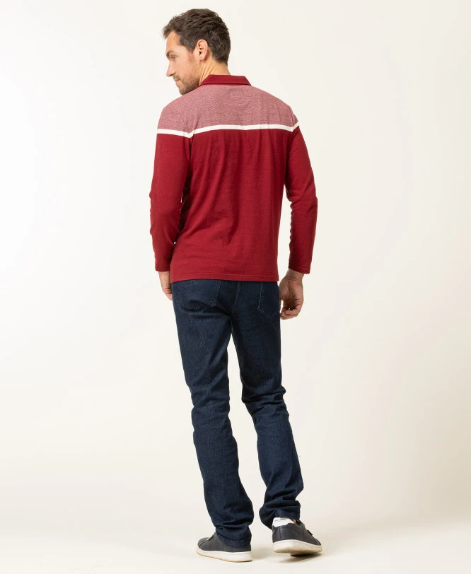 Polo Manches Longues Rouge Grenat Homme 7 Polo Manches Longues Rouge Grenat Homme – Image 5
