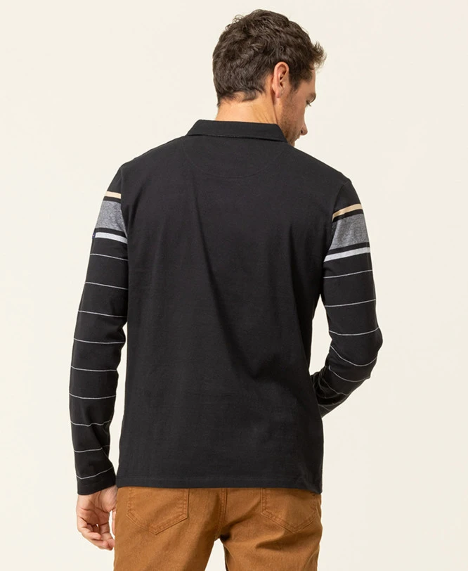 Polo Manches Longues Noir Homme 4 Polo Manches Longues Noir Homme – Image 2