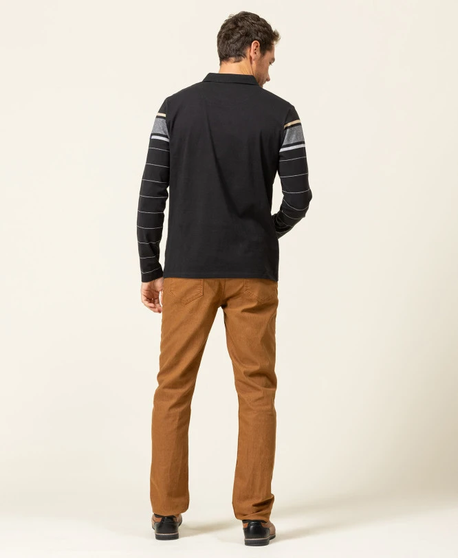 Polo Manches Longues Noir Homme 7 Polo Manches Longues Noir Homme – Image 5